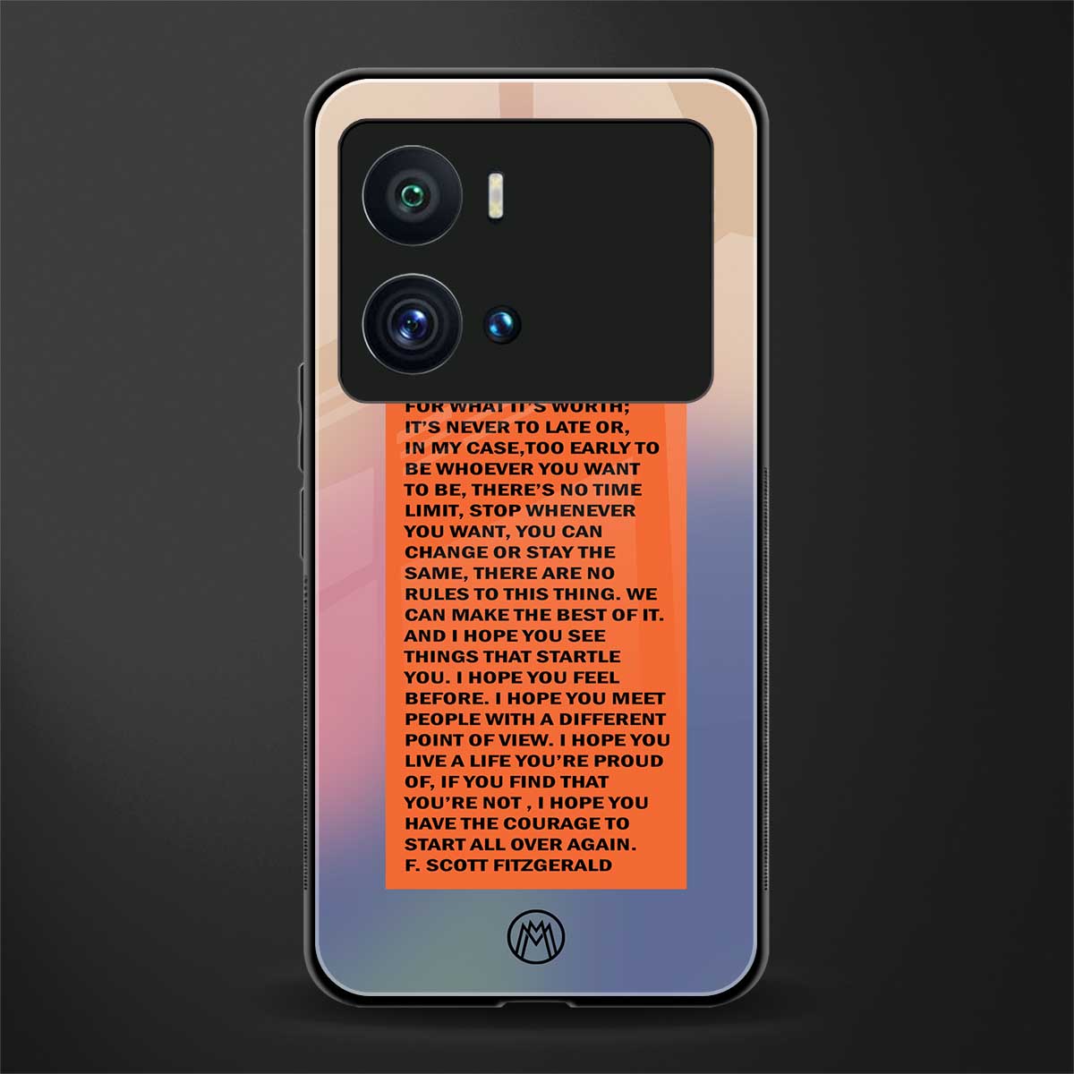 for what it's worth back phone cover | glass case for iQOO 9 Pro