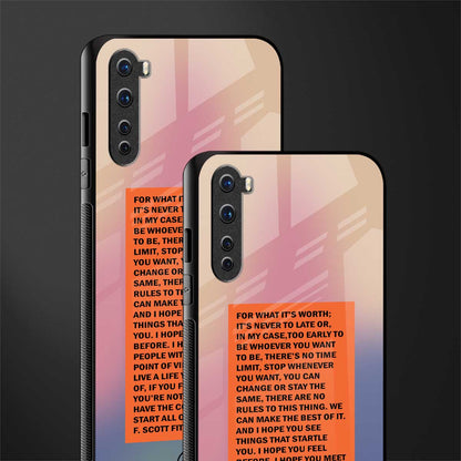 for what it's worth glass case for oneplus nord ac2001 image-2