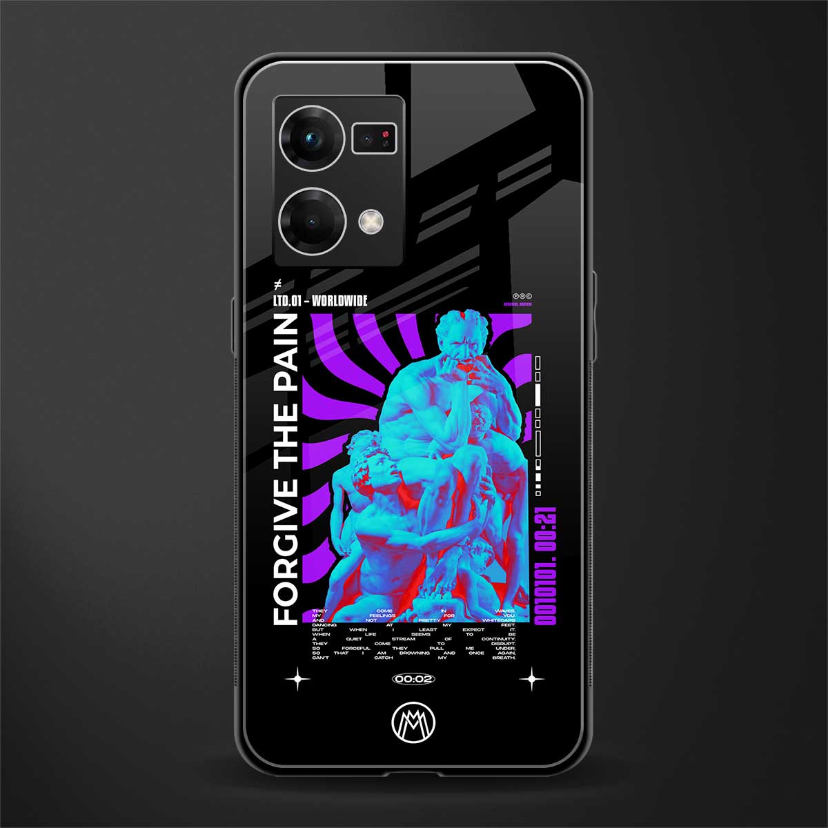 forgive the pain back phone cover | glass case for oppo f21 pro 4g
