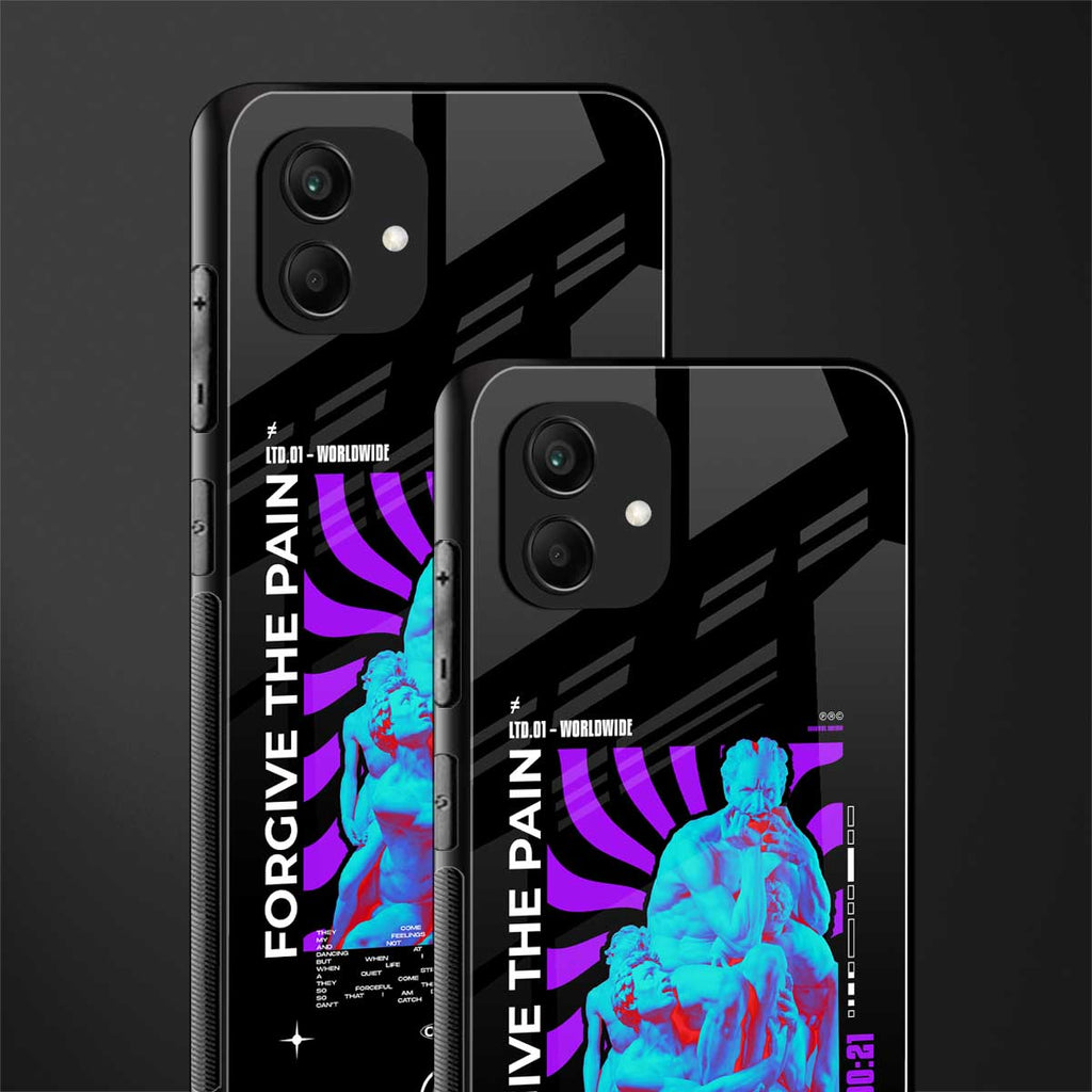 forgive the pain back phone cover | glass case for samsung galaxy a04