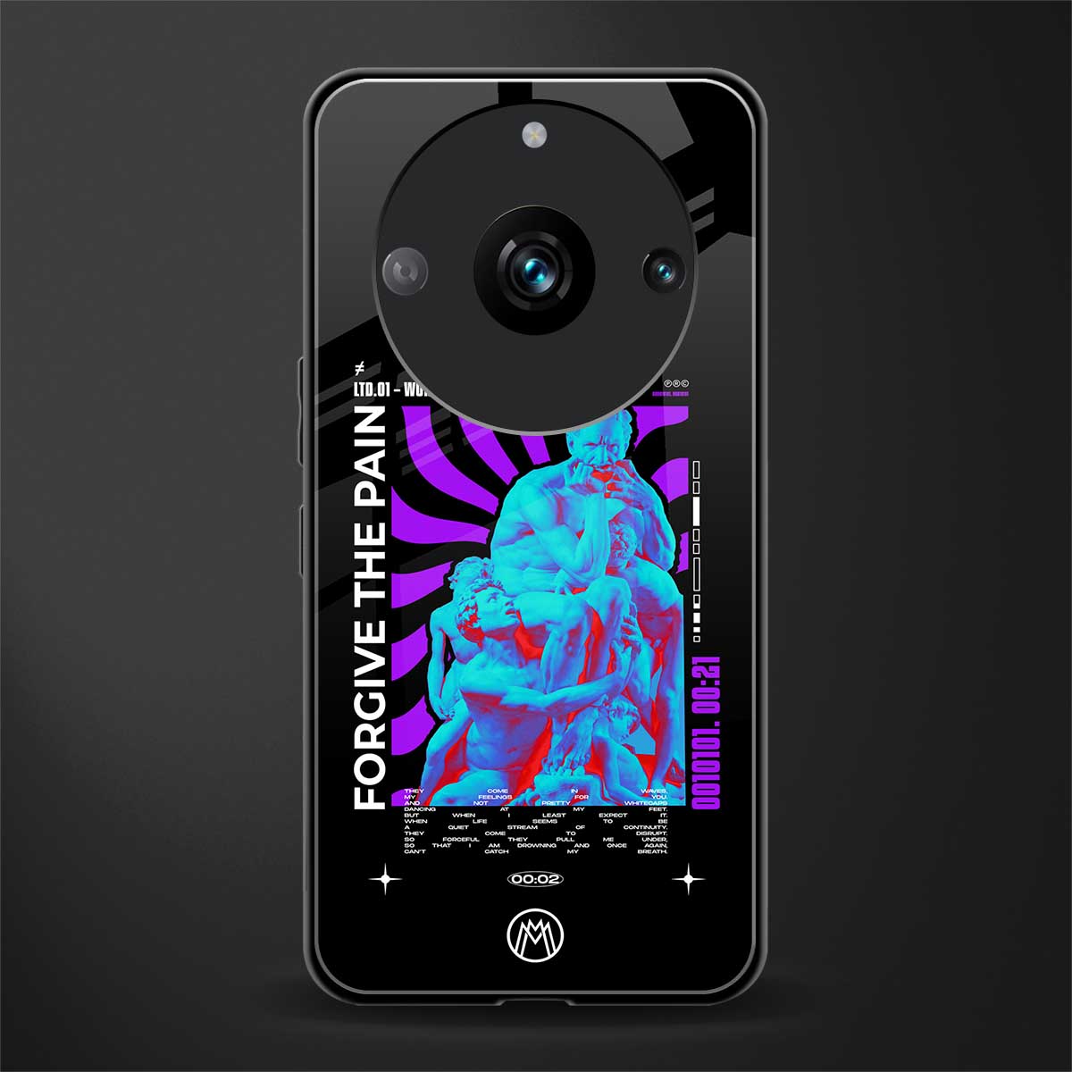 forgive the pain back phone cover | glass case for realme 11 pro 5g