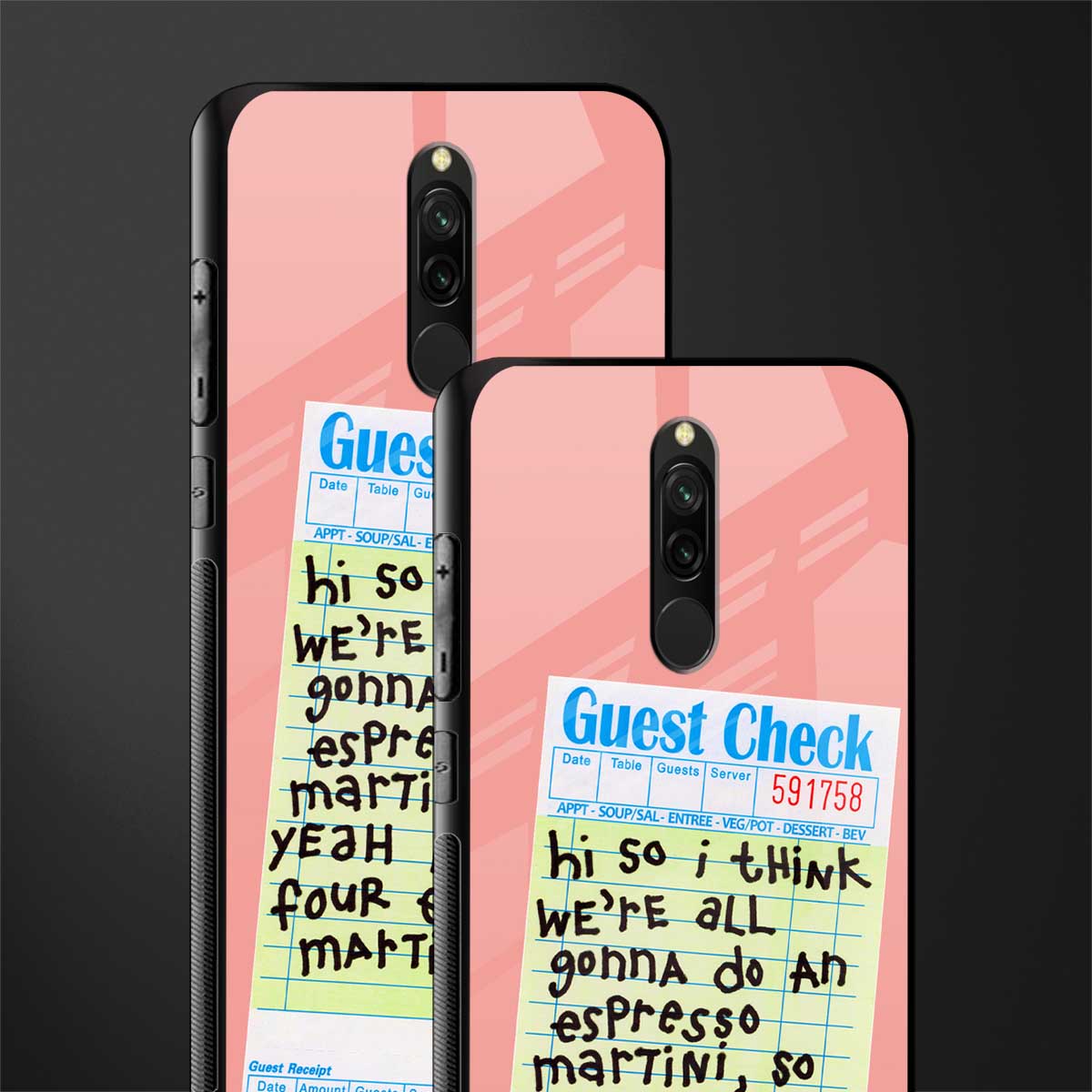 four espresso martinis glass case for redmi 8 image-2