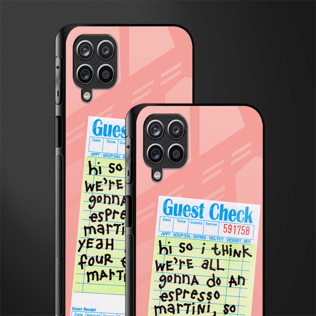 four espresso martinis back phone cover | glass case for samsung galaxy a22 4g
