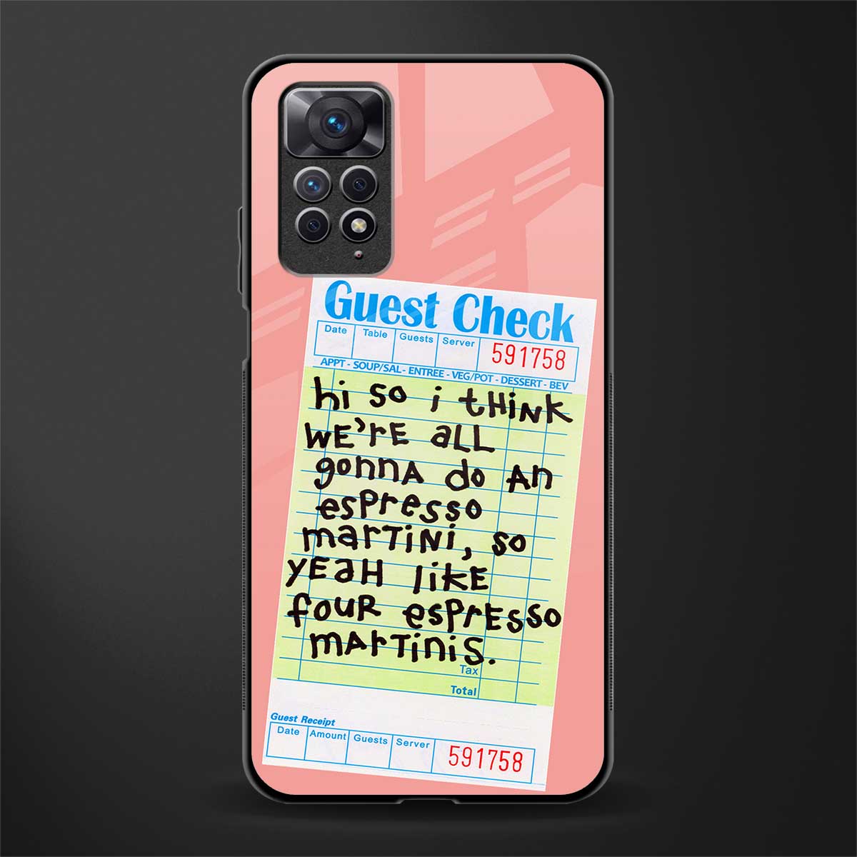 four espresso martinis back phone cover | glass case for redmi note 11 pro plus 4g/5g