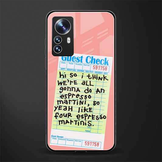 four espresso martinis back phone cover | glass case for xiaomi 12 pro