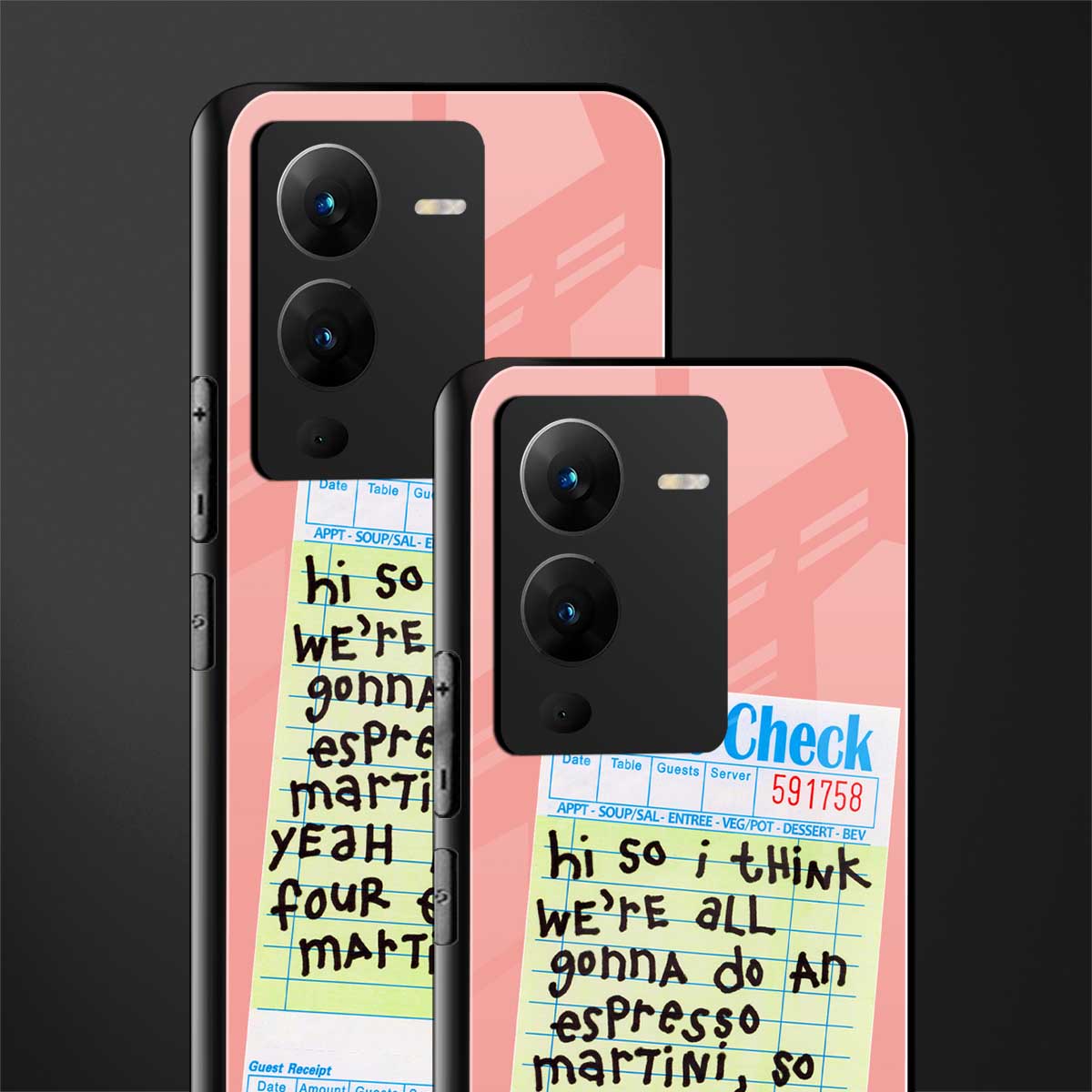 four espresso martinis back phone cover | glass case for vivo v25 pro 5g
