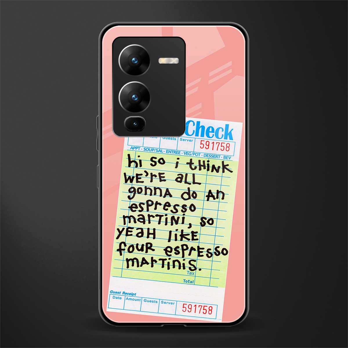four espresso martinis back phone cover | glass case for vivo v25 pro 5g