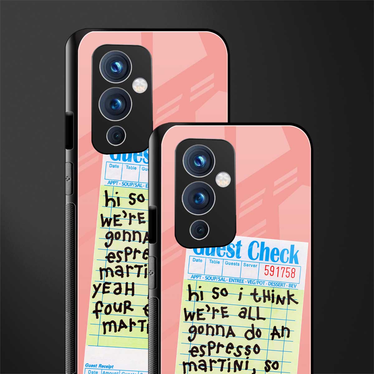 four espresso martinis back phone cover | glass case for oneplus 9