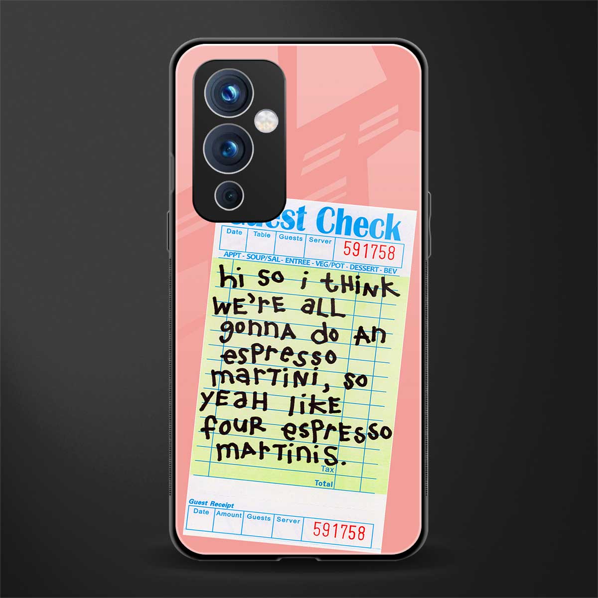 four espresso martinis back phone cover | glass case for oneplus 9