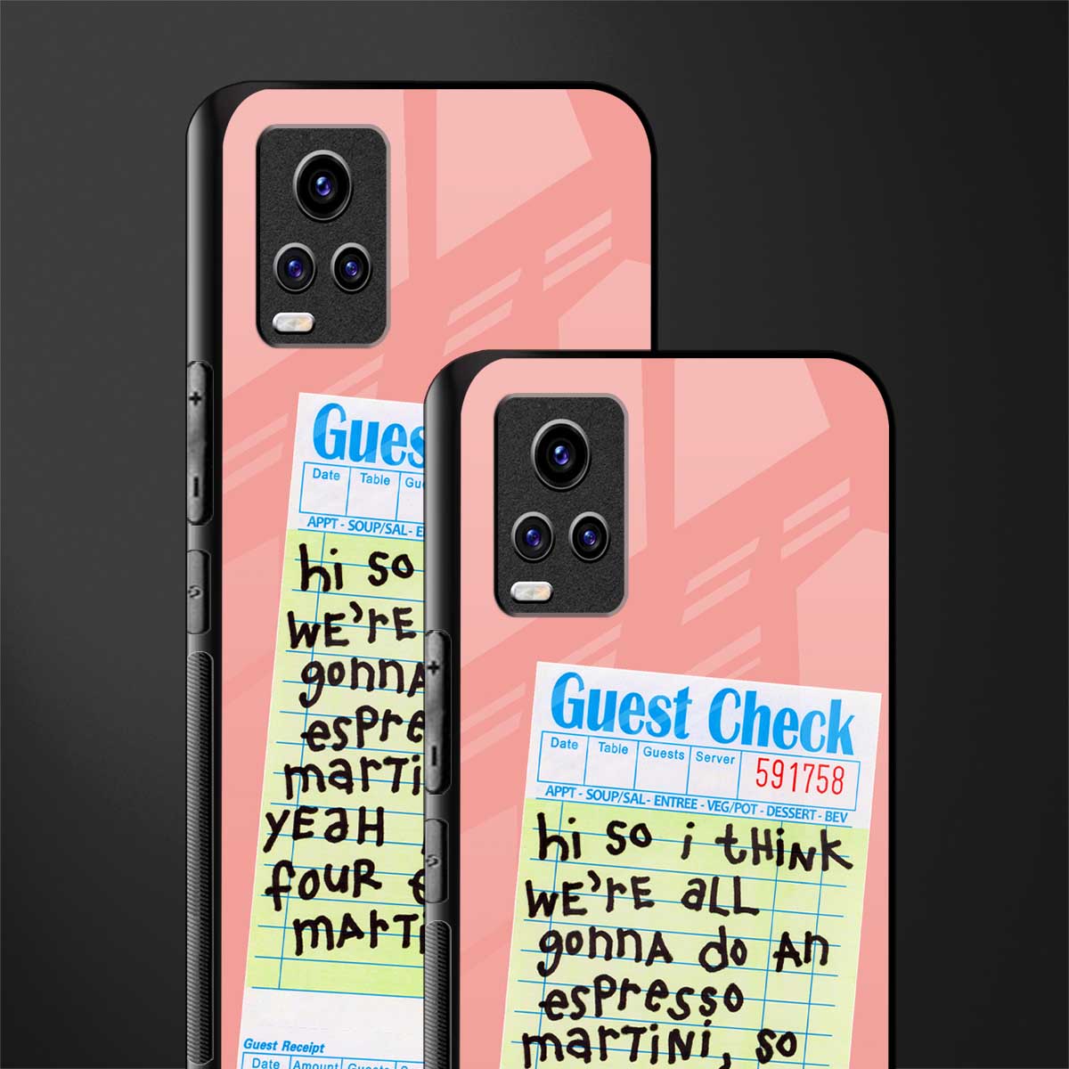 four espresso martinis back phone cover | glass case for vivo v21e 4g