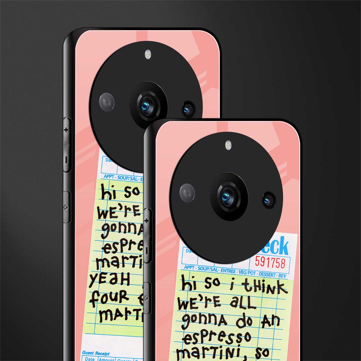 four espresso martinis back phone cover | glass case for realme 11 pro 5g