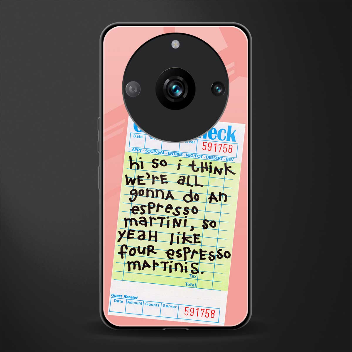 four espresso martinis back phone cover | glass case for realme 11 pro 5g