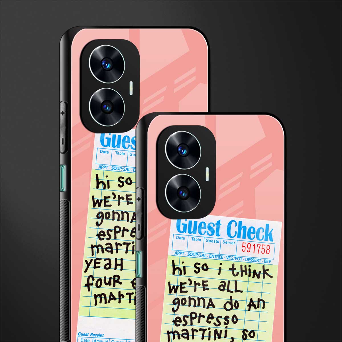 four espresso martinis back phone cover | glass case for realme c55