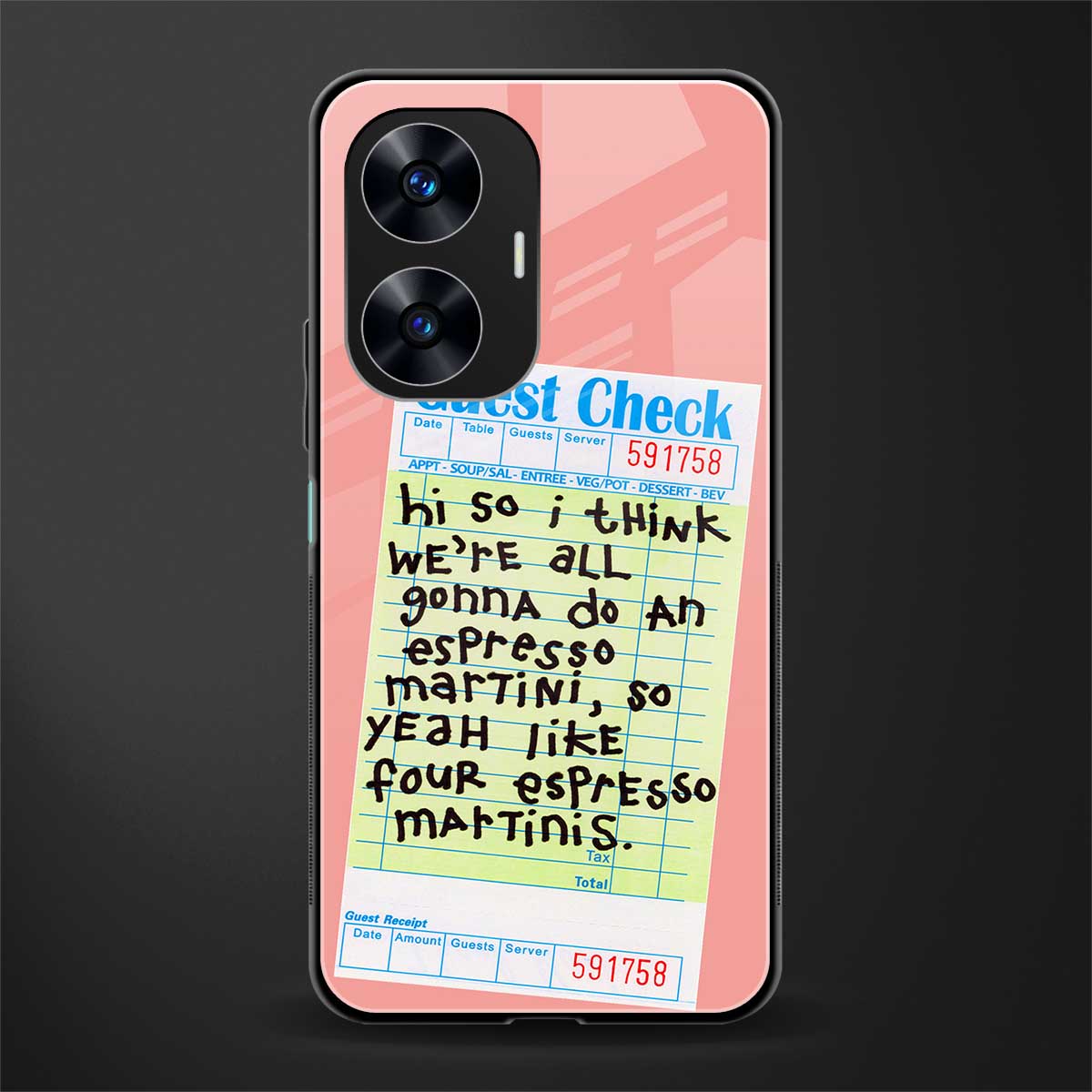 four espresso martinis back phone cover | glass case for realme c55