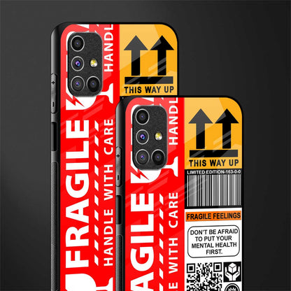 fragile feelings glass case for samsung galaxy m31s image-2