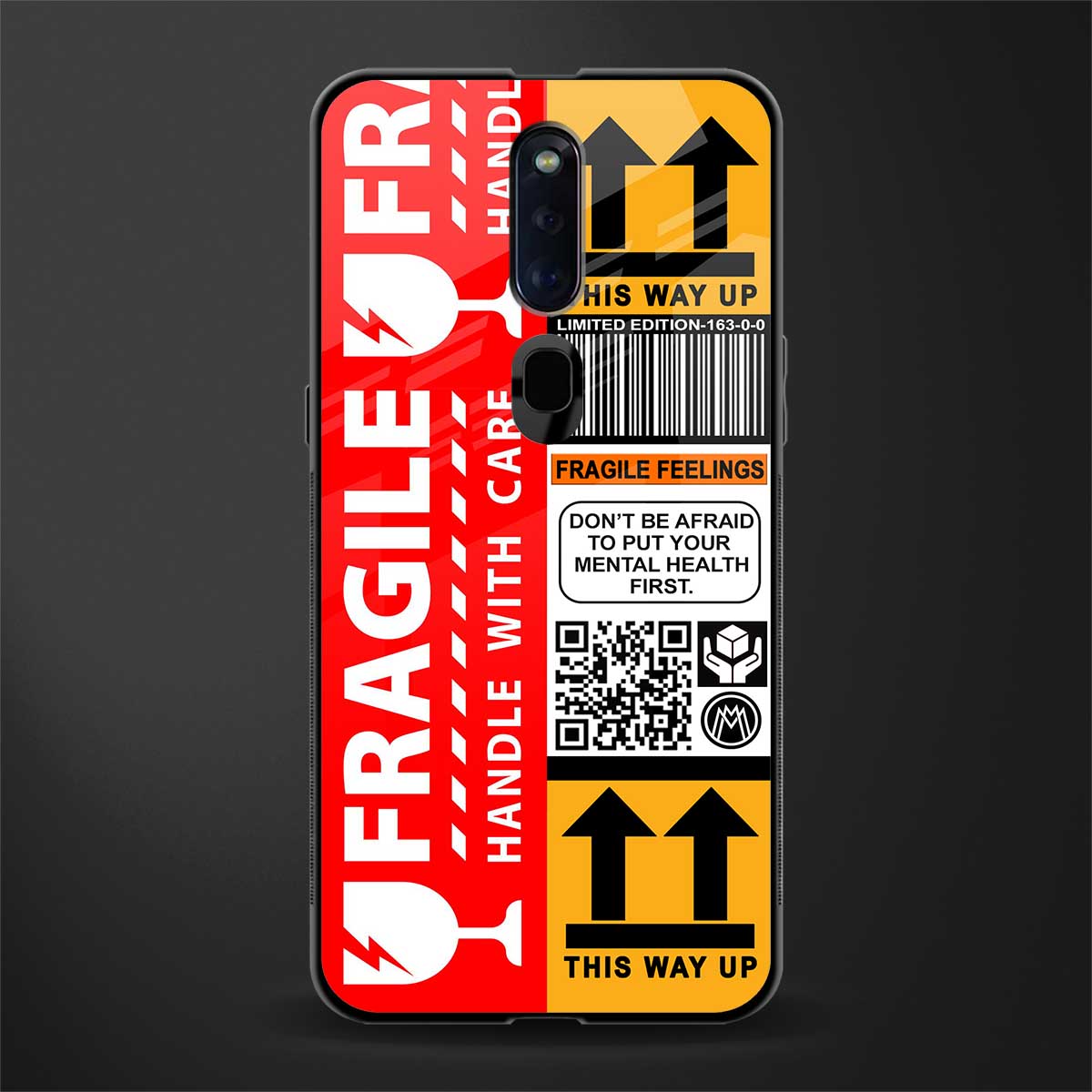 fragile feelings glass case for oppo f11 pro image