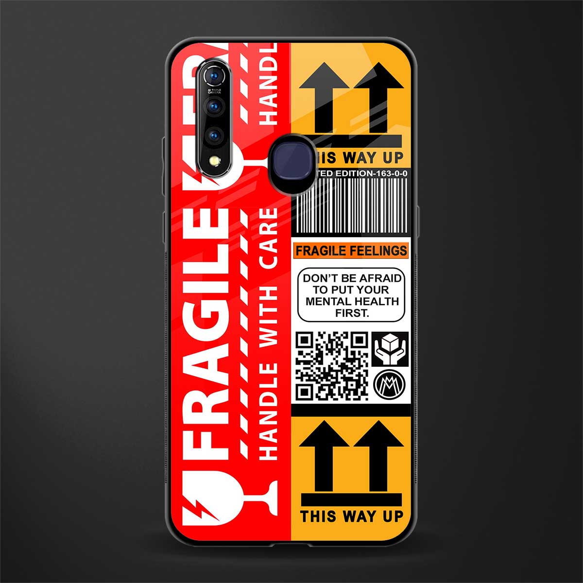 fragile feelings glass case for vivo z1 pro image