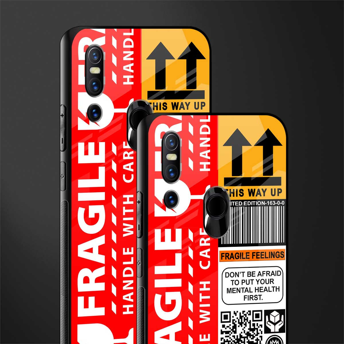 fragile feelings glass case for vivo v15 image-2