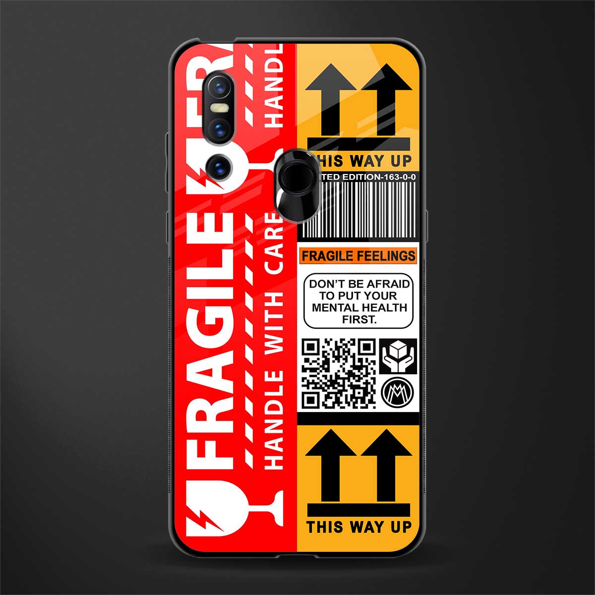 fragile feelings glass case for vivo v15 image