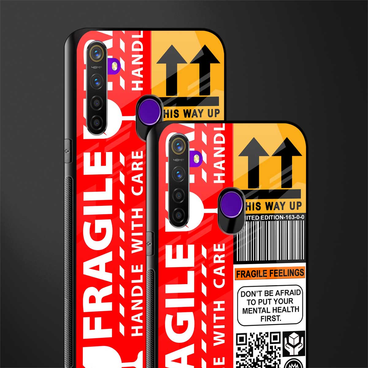 fragile feelings glass case for realme 5 image-2