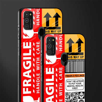fragile feelings glass case for samsung galaxy m21 image-2