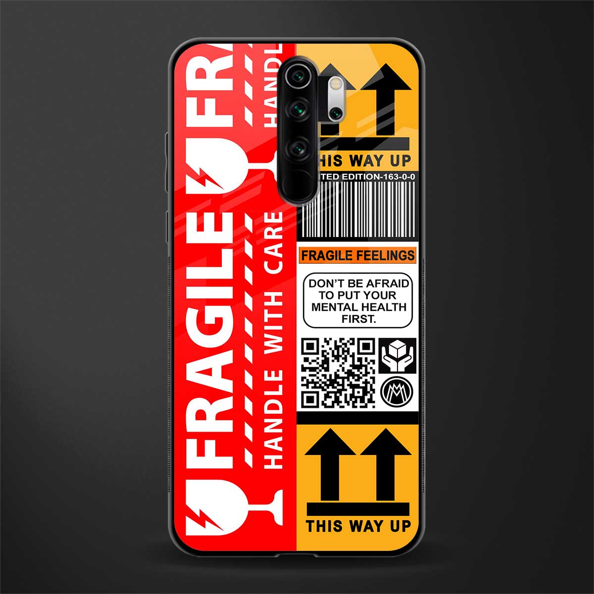 fragile feelings glass case for redmi note 8 pro image