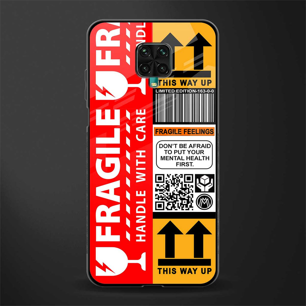 fragile feelings glass case for redmi note 9 pro image