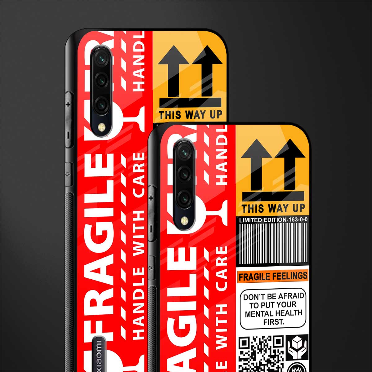 fragile feelings glass case for mi a3 redmi a3 image-2