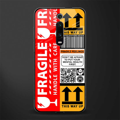 fragile feelings glass case for redmi k20 image