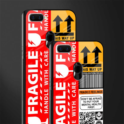 fragile feelings glass case for oppo a5s image-2