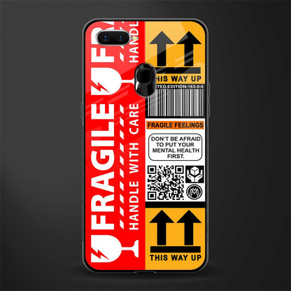 fragile feelings glass case for oppo a12 image
