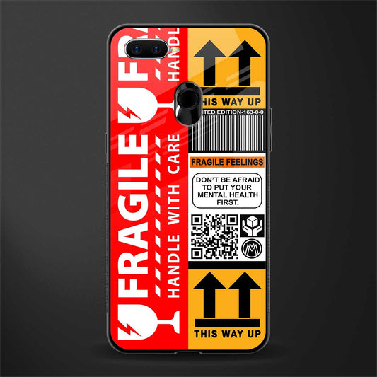 fragile feelings glass case for oppo a12 image