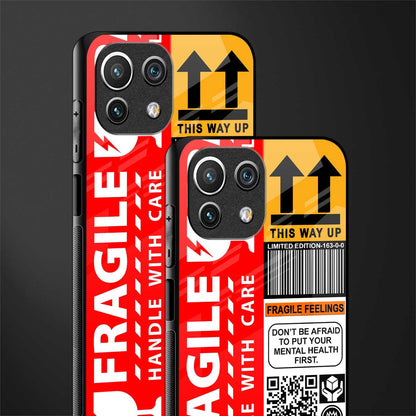 fragile feelings glass case for mi 11 lite image-2