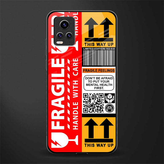 fragile feelings back phone cover | glass case for vivo y73