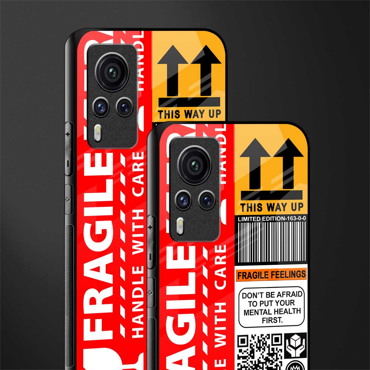 fragile feelings glass case for vivo x60 pro image-2