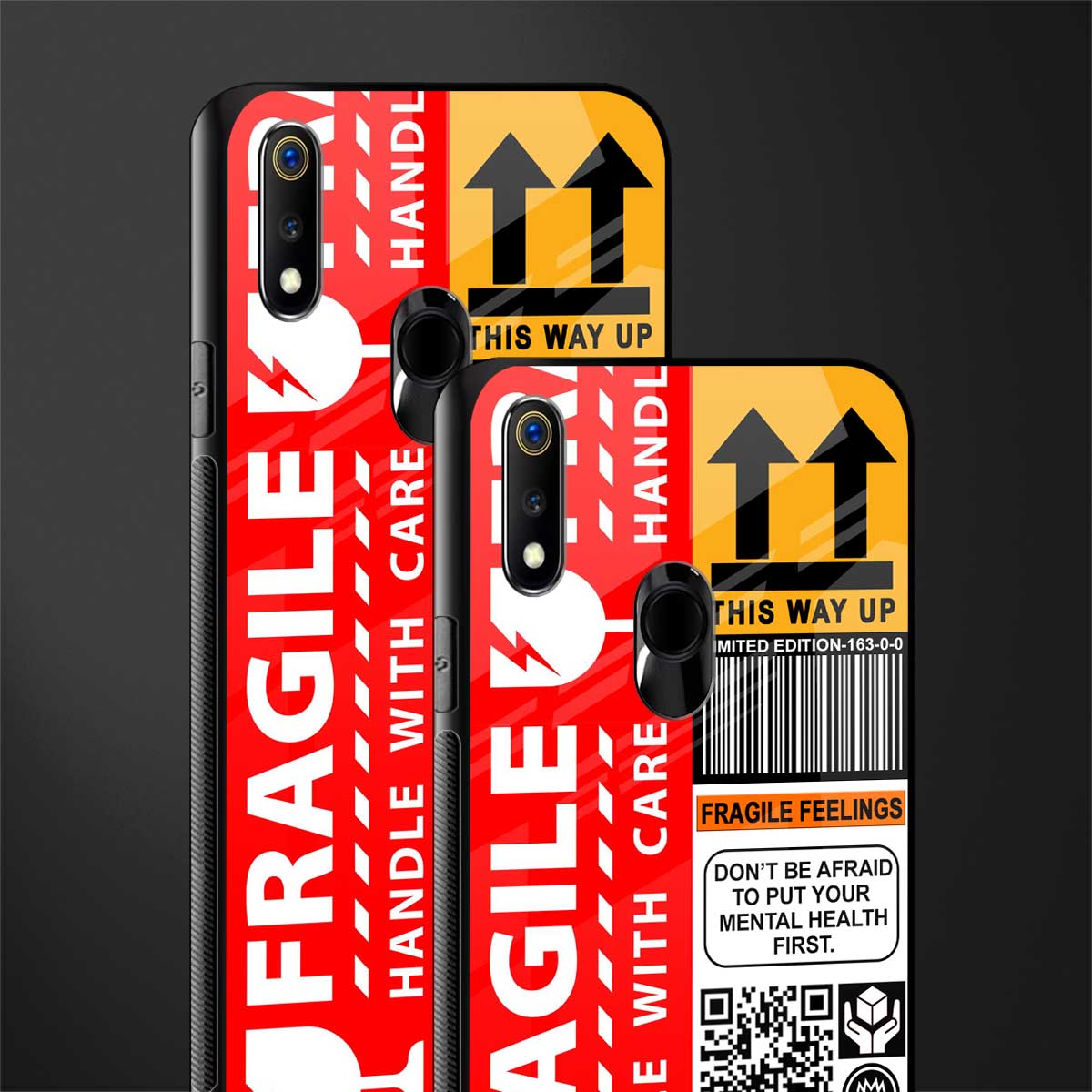 fragile feelings glass case for realme 3 pro image-2