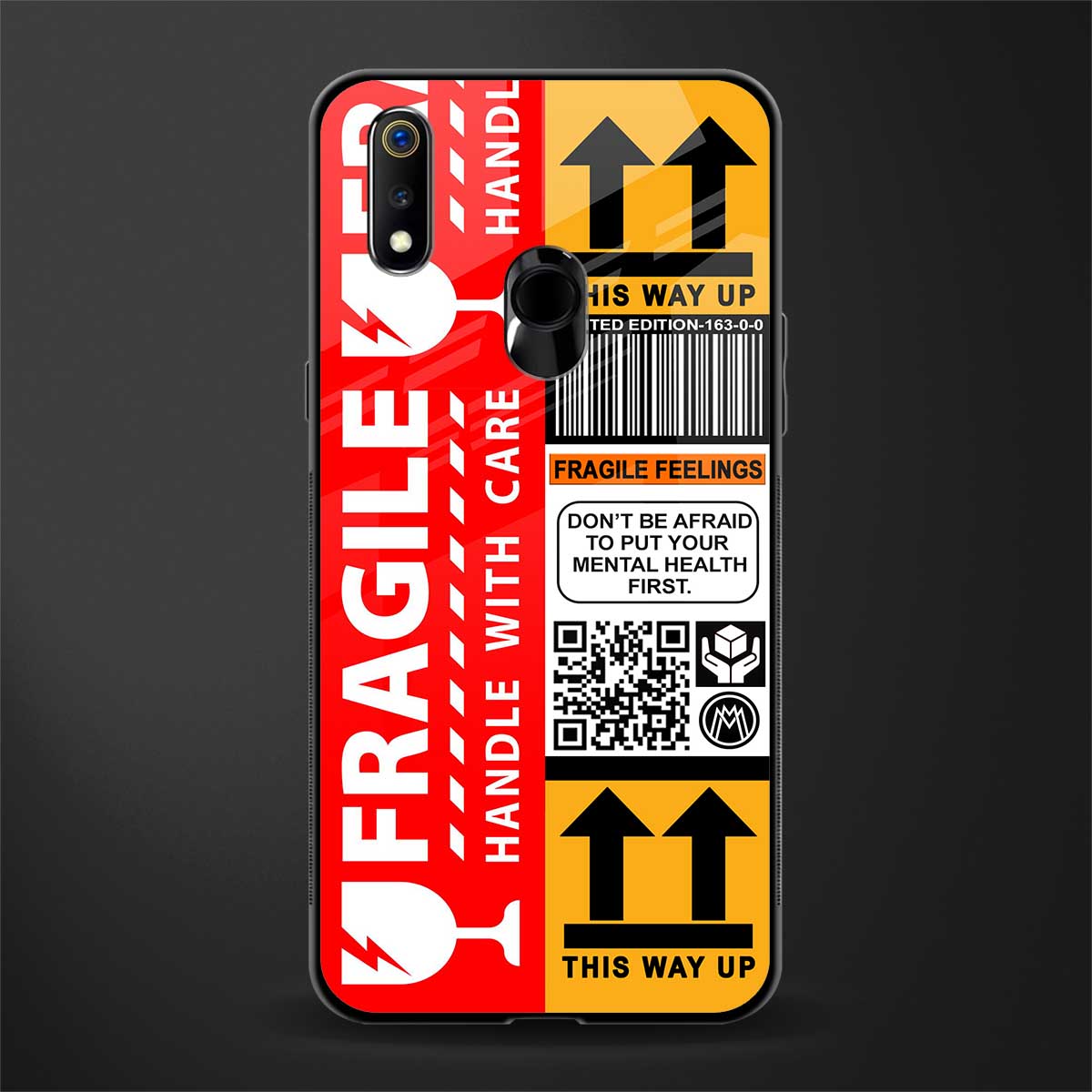 fragile feelings glass case for realme 3 pro image