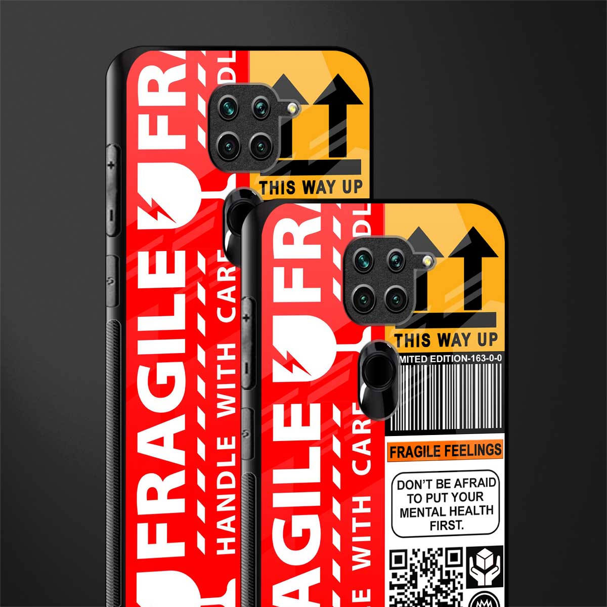 fragile feelings glass case for redmi note 9 image-2