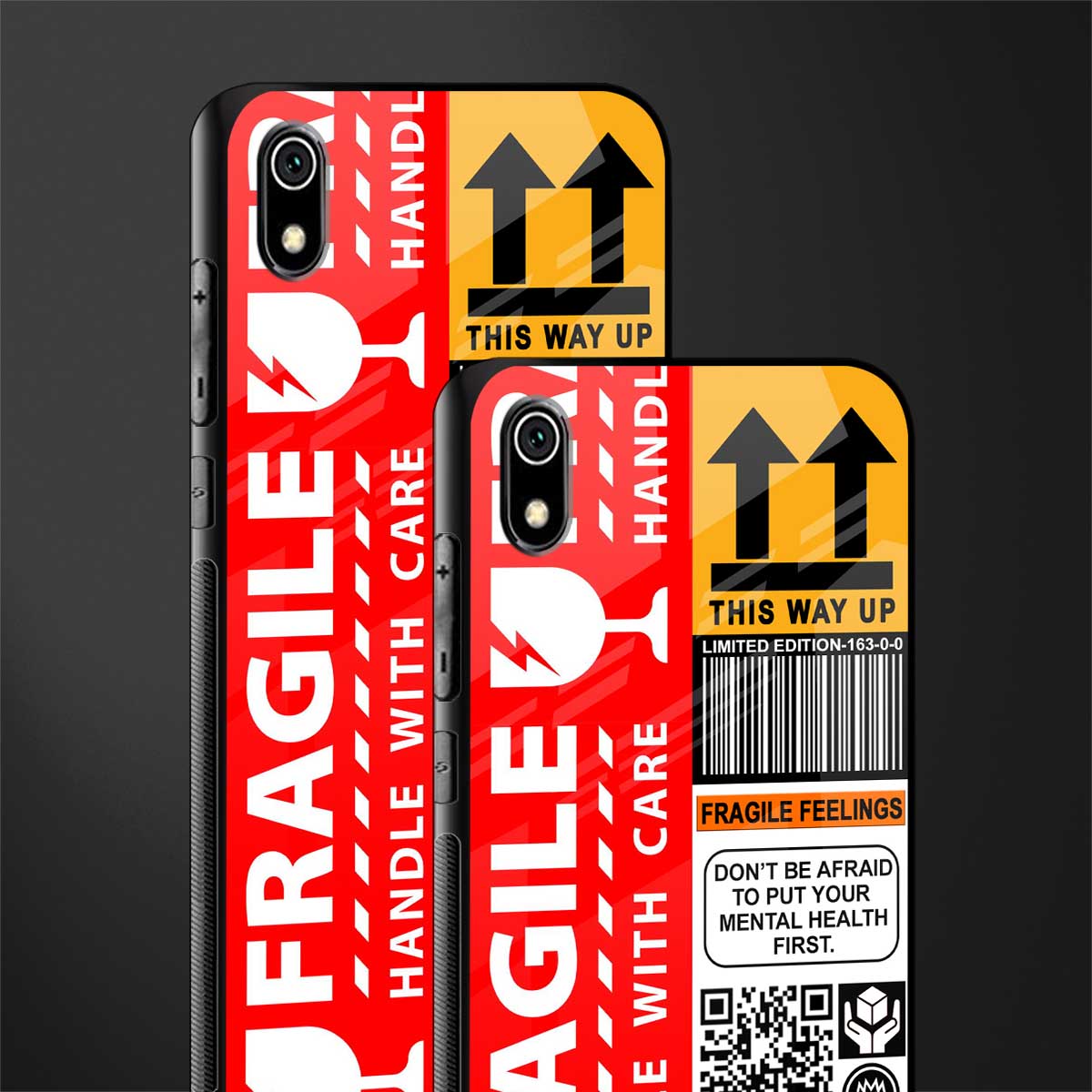 fragile feelings glass case for redmi 7a image-2