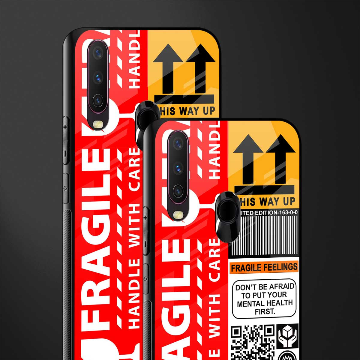 fragile feelings glass case for vivo y17 image-2