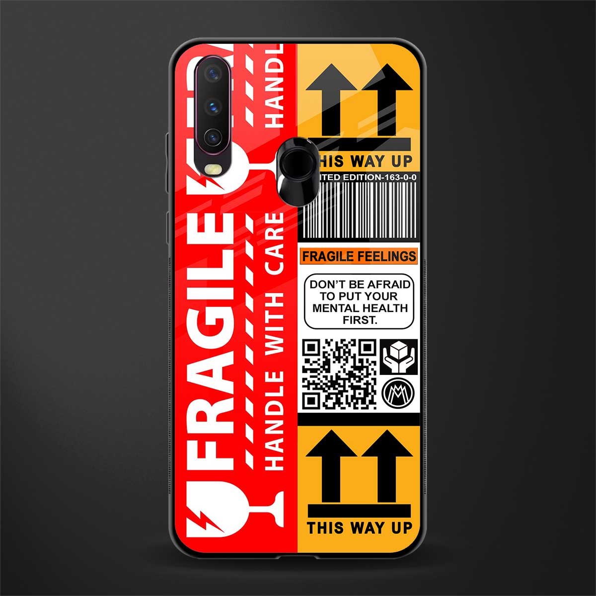 fragile feelings glass case for vivo y15 image