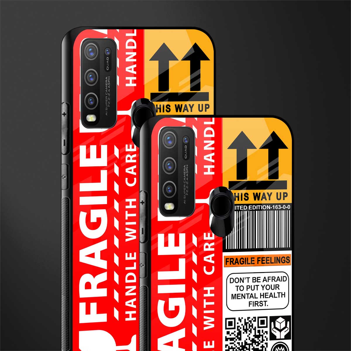 fragile feelings glass case for vivo y30 image-2
