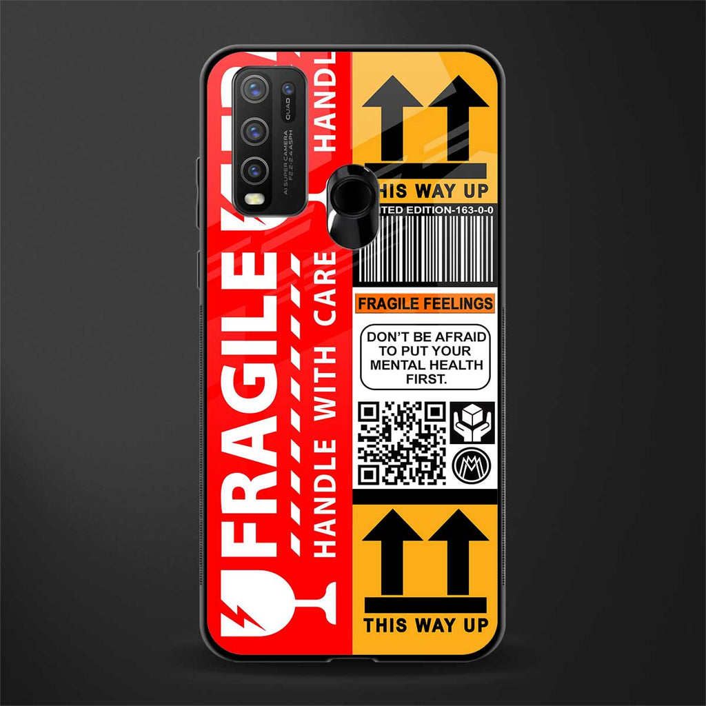 fragile feelings glass case for vivo y50 image