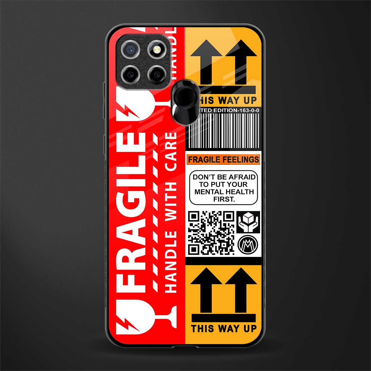 fragile feelings glass case for realme narzo 20 image