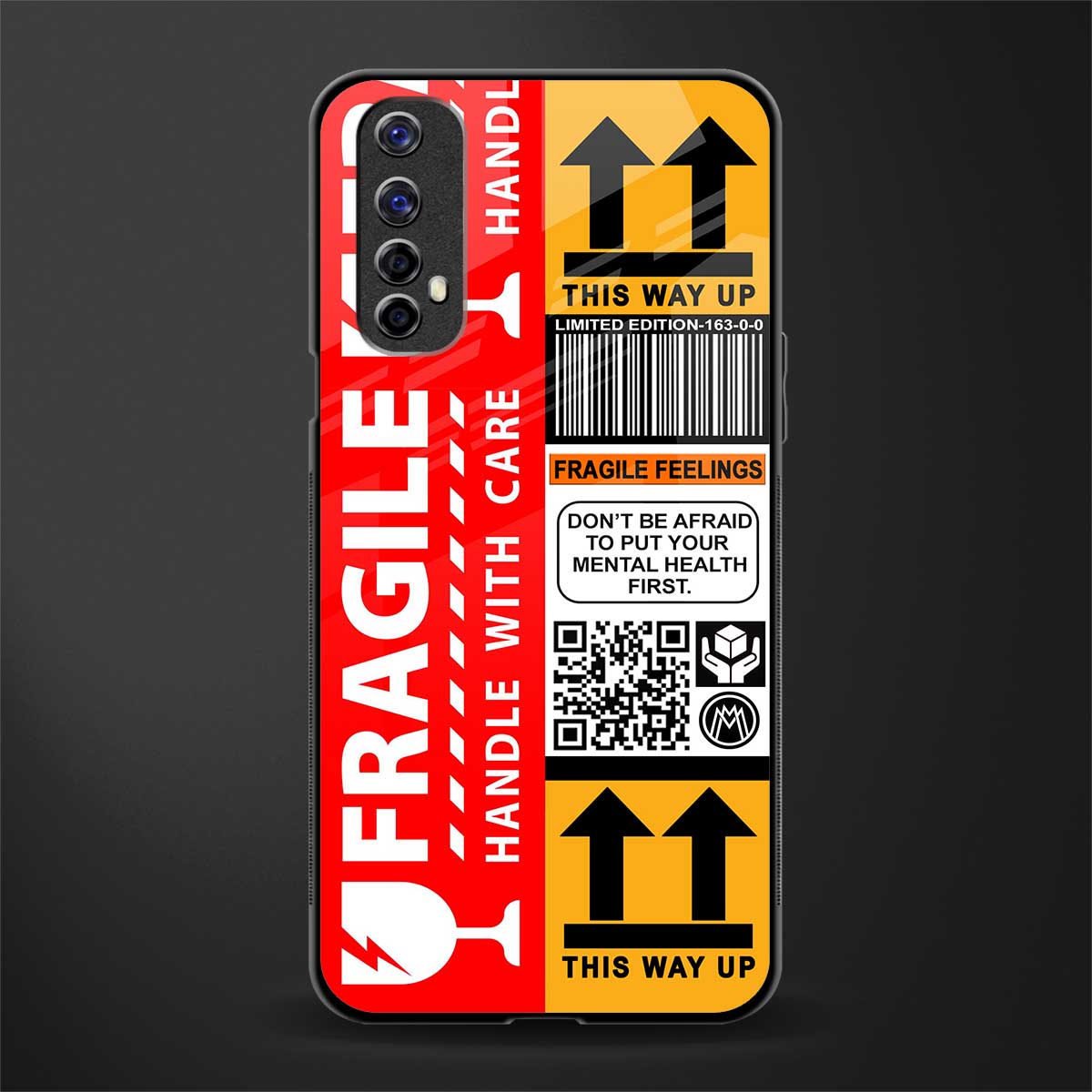 fragile feelings glass case for realme 7 image