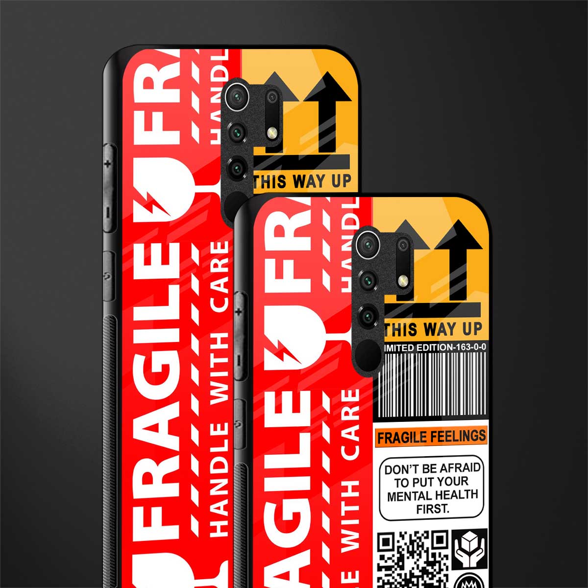 fragile feelings glass case for redmi 9 prime image-2