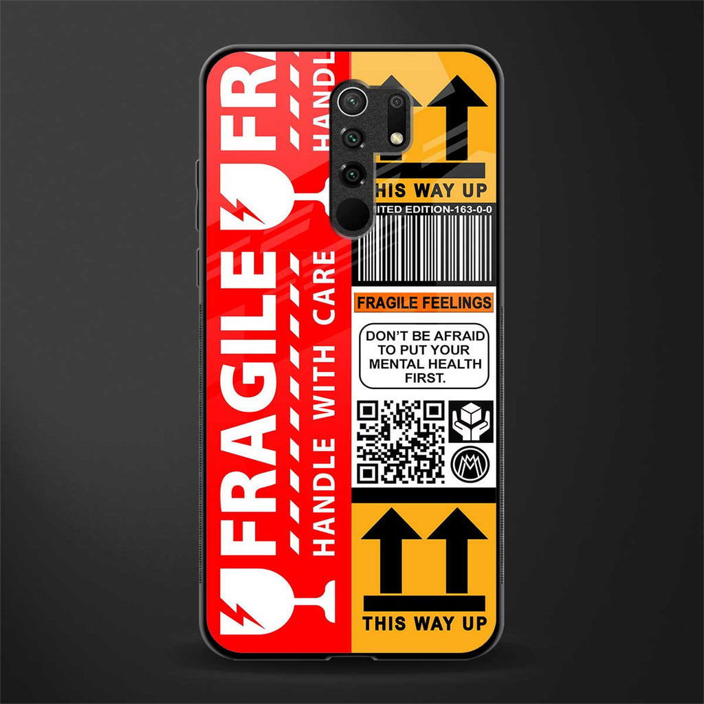 fragile feelings glass case for redmi 9 prime image