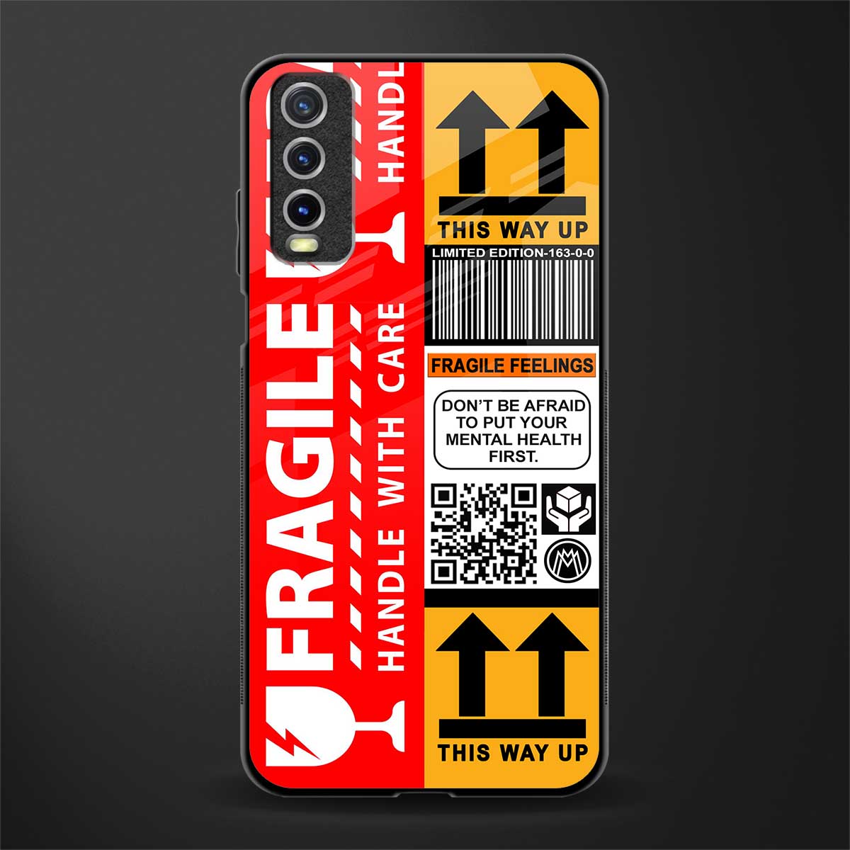 fragile feelings glass case for vivo y20i vivo y20t image