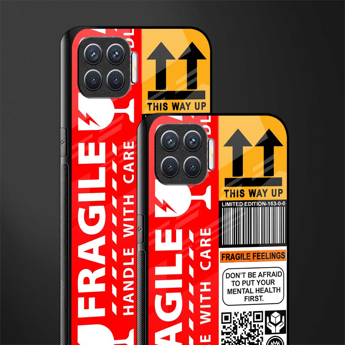 fragile feelings glass case for oppo f17 pro image-2