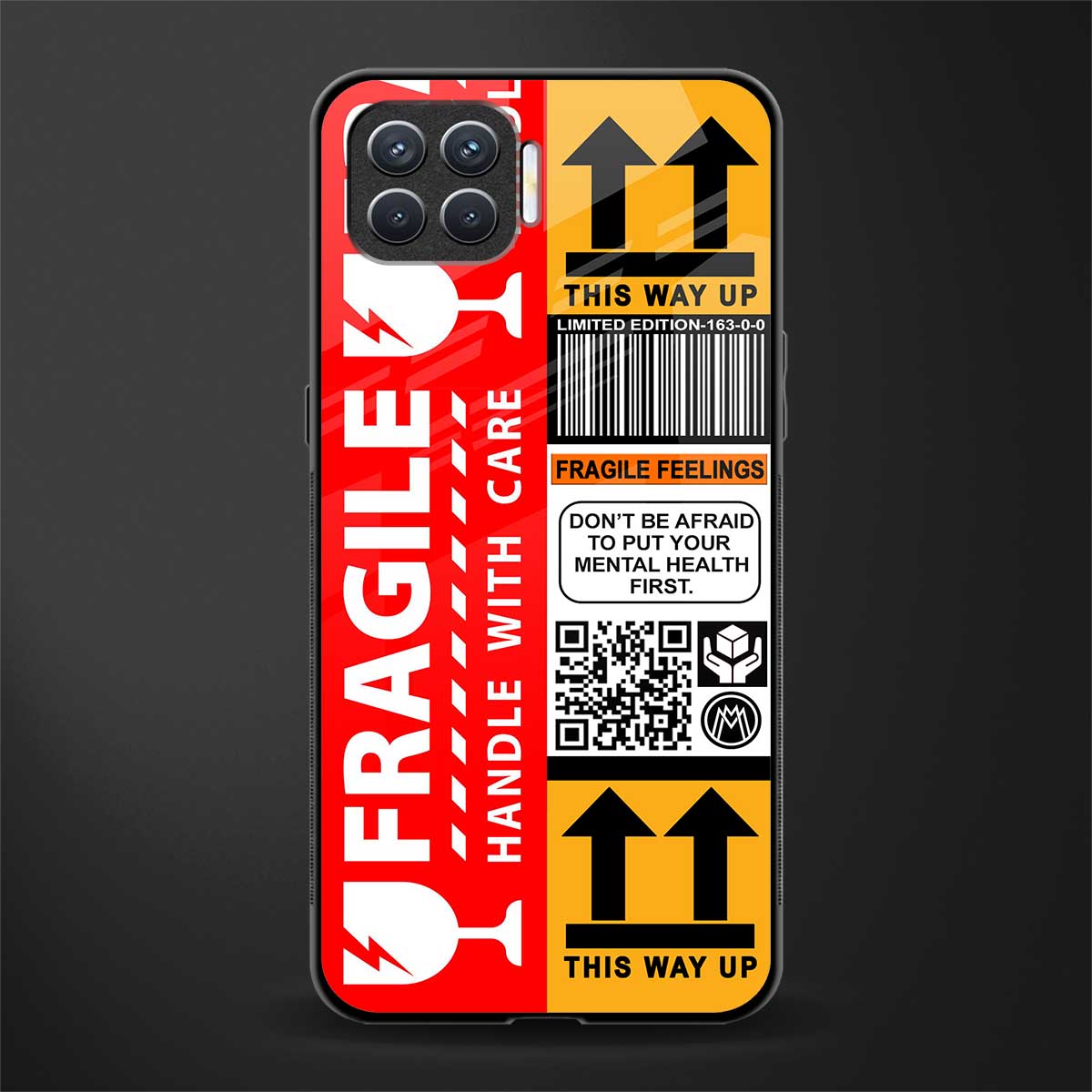 fragile feelings glass case for oppo f17 image